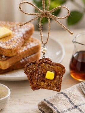 French Toast Ornament | Handmade Breakfast Food Decor, Mini Kitchen Decor, Food